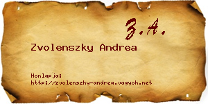 Zvolenszky Andrea névjegykártya