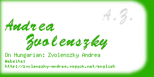 andrea zvolenszky business card